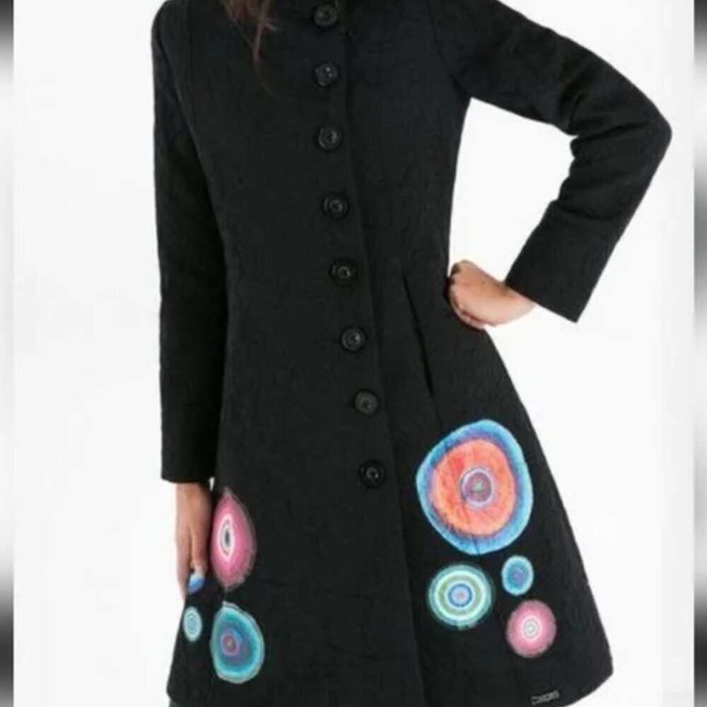 DESIGUAL Women's Slim Fit Lightweight Coat Trench Jacket sz 6